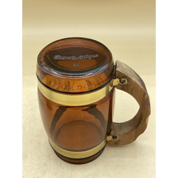 Siesta Ware Vintage MCM Western Tiki Barware Walnut Sleeve Beer Glass & Mug - Picture 16 of 16